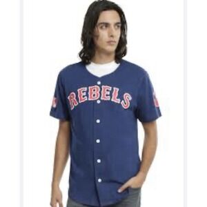 Star Wars Rebels 77 Luke Skywalker Baseball Jersey Shirt M Blue EUC Movie Merch